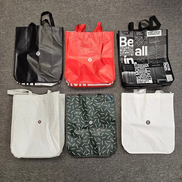 lululemon bag reusable tote Small (Plain Red) : Clothing, Shoes & Jewelry While Grab Handles And A Shoulder Strap Give You Carrying Options Lululemon Be All In Small